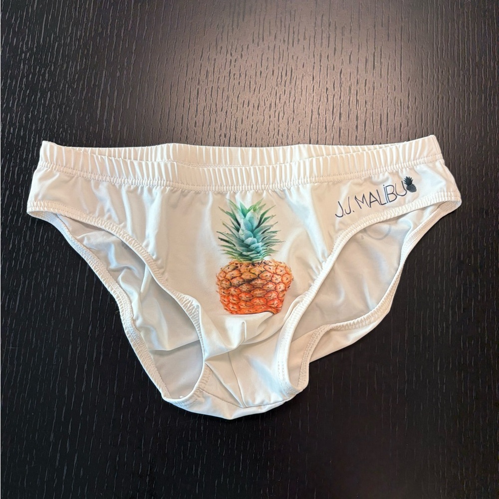 Malibu Men’s White Pineapple Swim Brief
